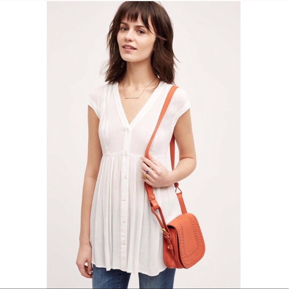 Anthropologie • Vanessa Virginia Ladder Lace Tunic Size Xs